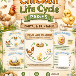 Chicken Life Cycle Printable Pack | Farm Animals Study Unit | Homeschool Science Worksheets | Montessori Learning | Biology for Kids