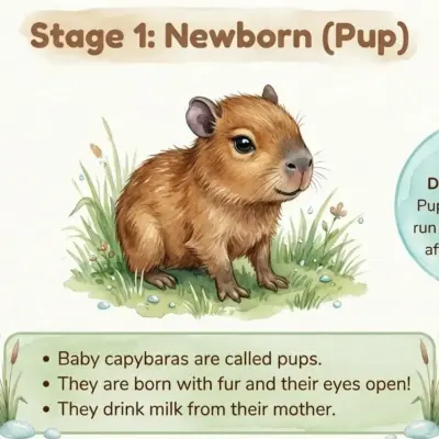 Capybara Life Cycle Printable Digital PDF
