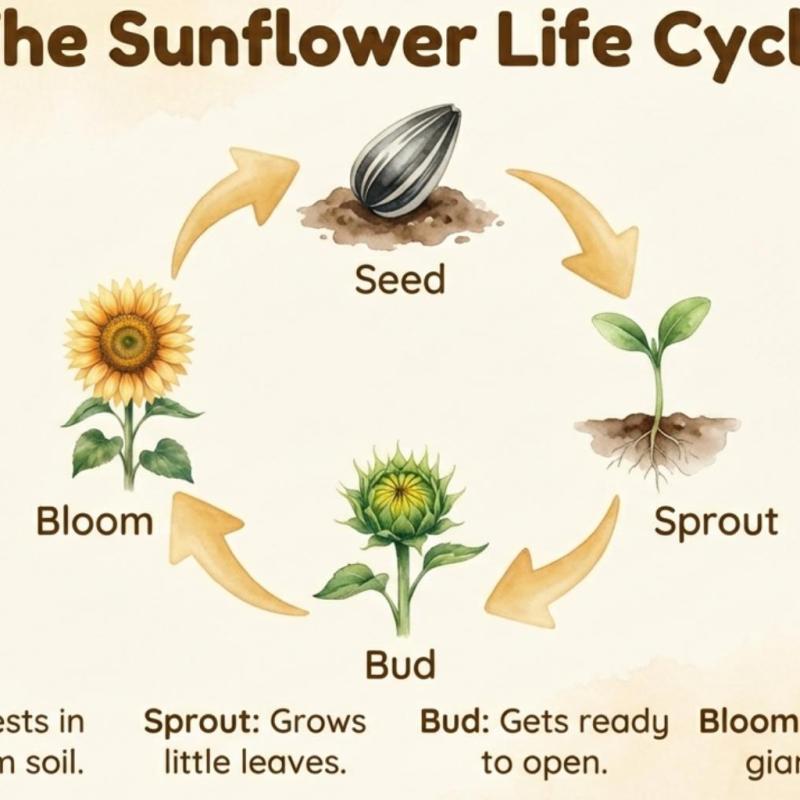 Sunflower Life Cycle Printable | DIGITAL PDF