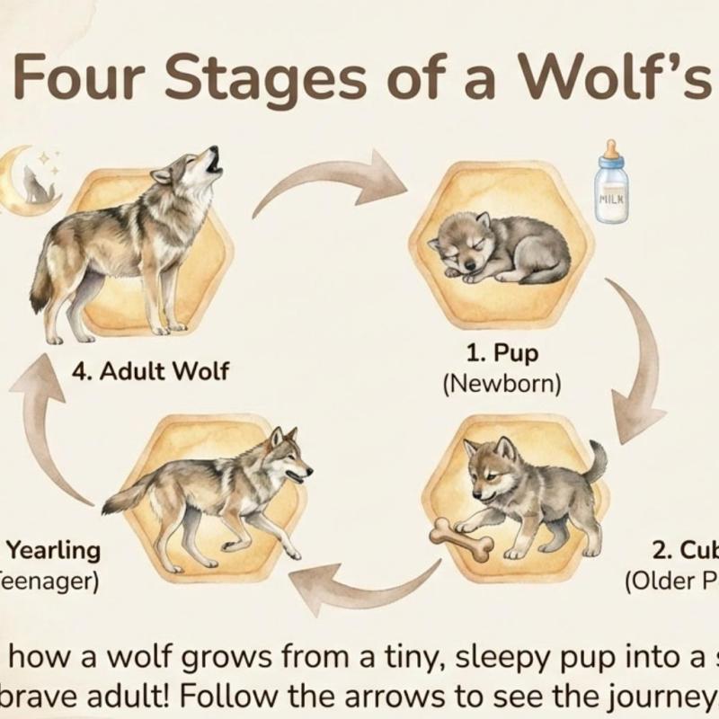 Wolf Life Cycle Printable | Digital PDF