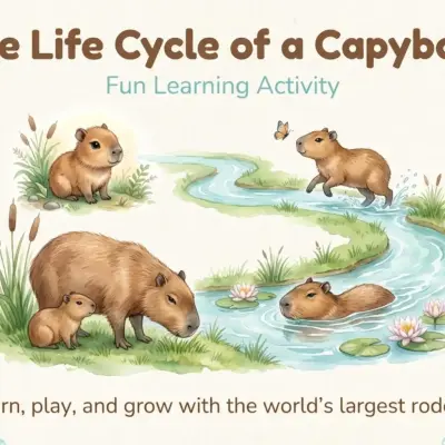 Capybara Life Cycle Printable Digital PDF