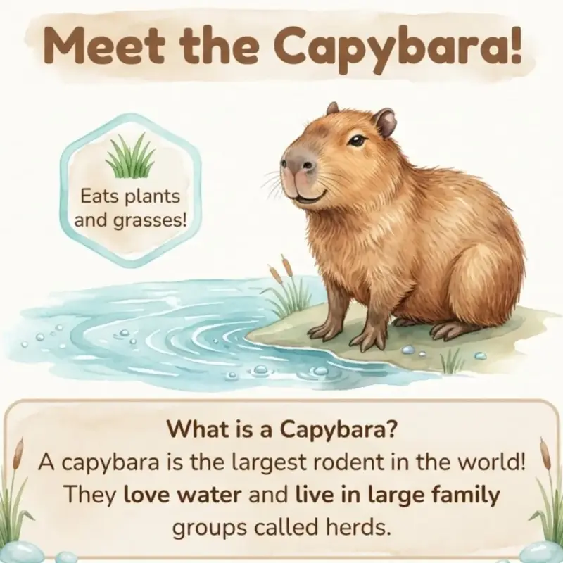 Capybara Life Cycle Printable Digital PDF