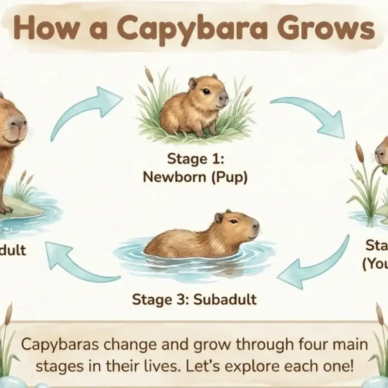 Capybara Life Cycle Printable Digital PDF