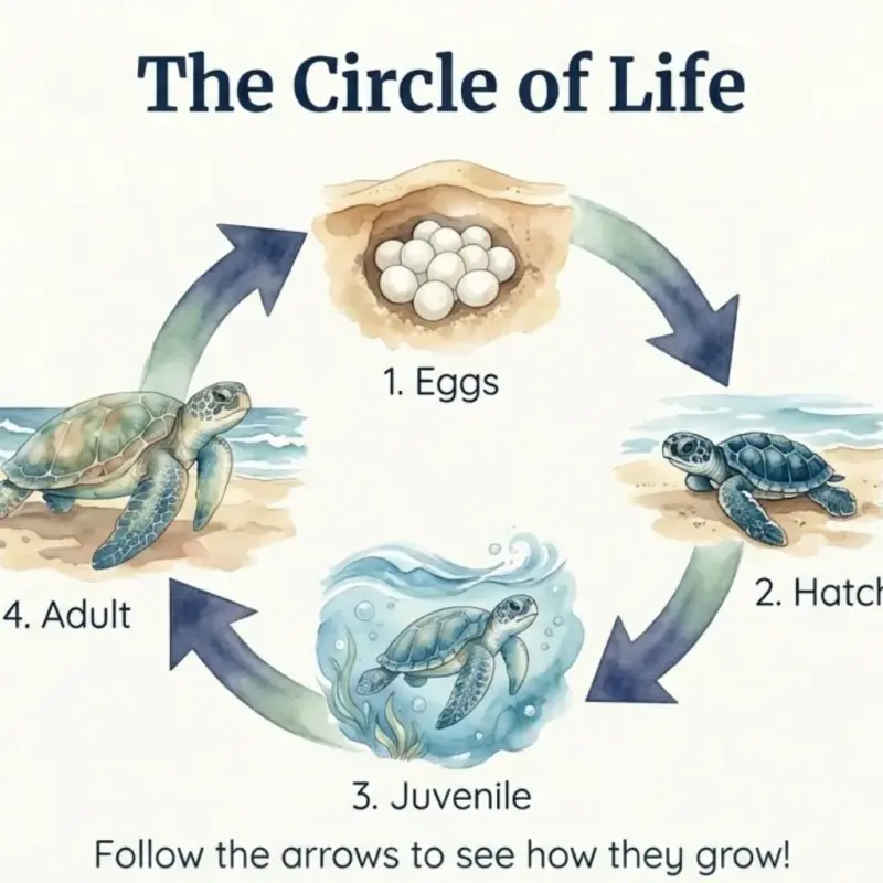 Sea Turtle Life Cycle Printable | Digital PDF