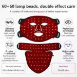 LED Face & Neck Mask Light Therapy – 8 Colors Red & Near Infrared | Anti-Aging, Skin Tightening, Acne & Oil Control